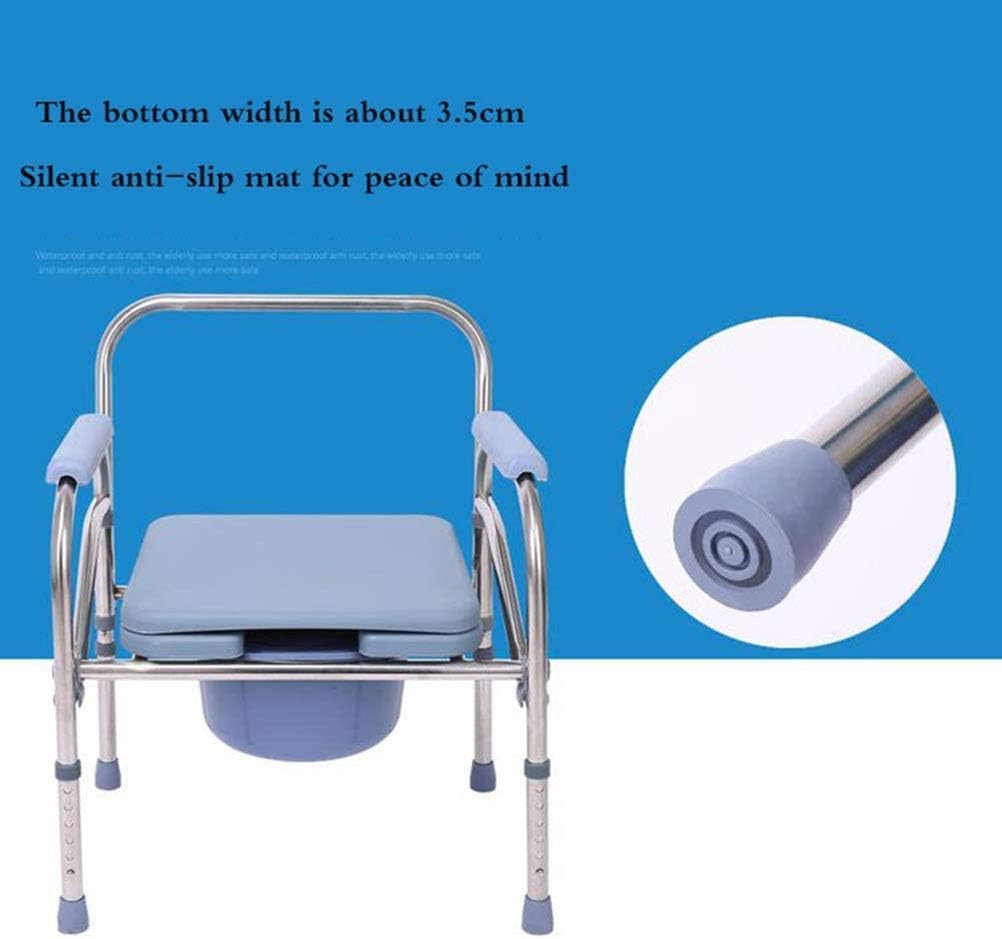 Portable Bedside Commode Chair, Non Slip Mobile Toilet, Adjustable Height Extra Wide with Bucket Splash Guard W18731