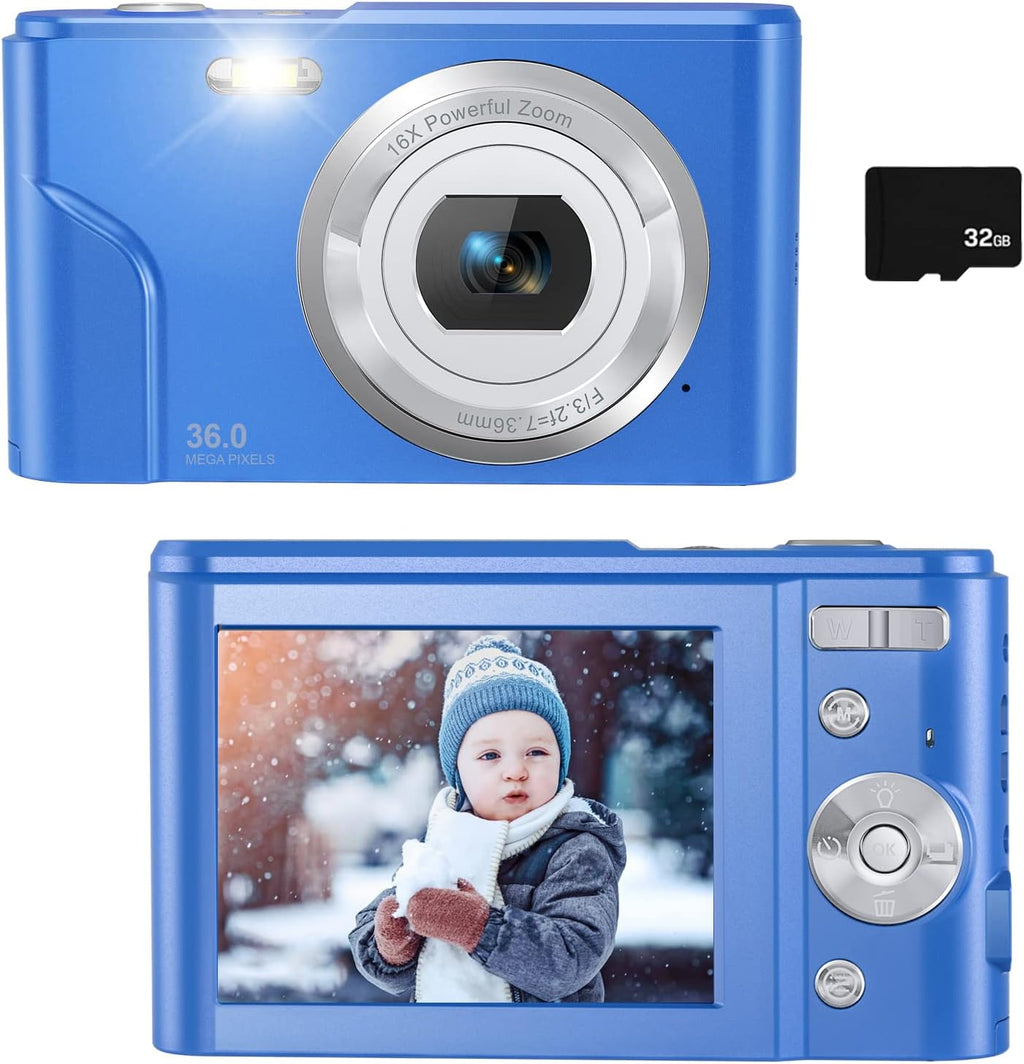 36MP Full HD 1080P Rechargeable Digital Camera with 32GB SD Card (Green) N68208