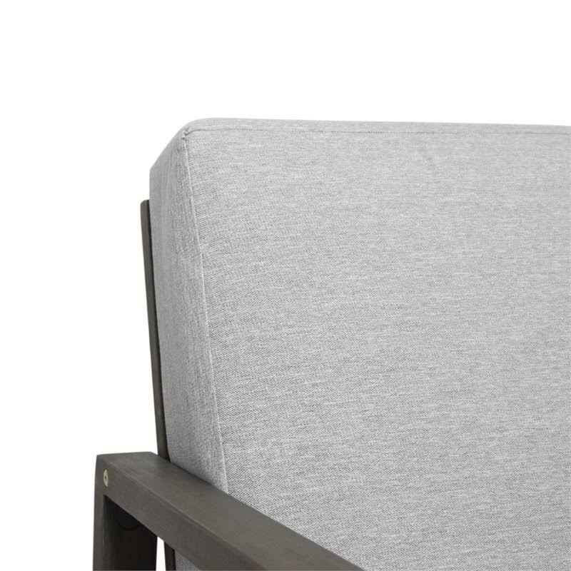 Acacia Wood Club Chair in Gray (Set of 2) E150