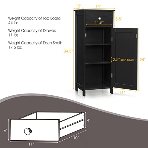 Black Large Bathroom Storage Cabinet O106
