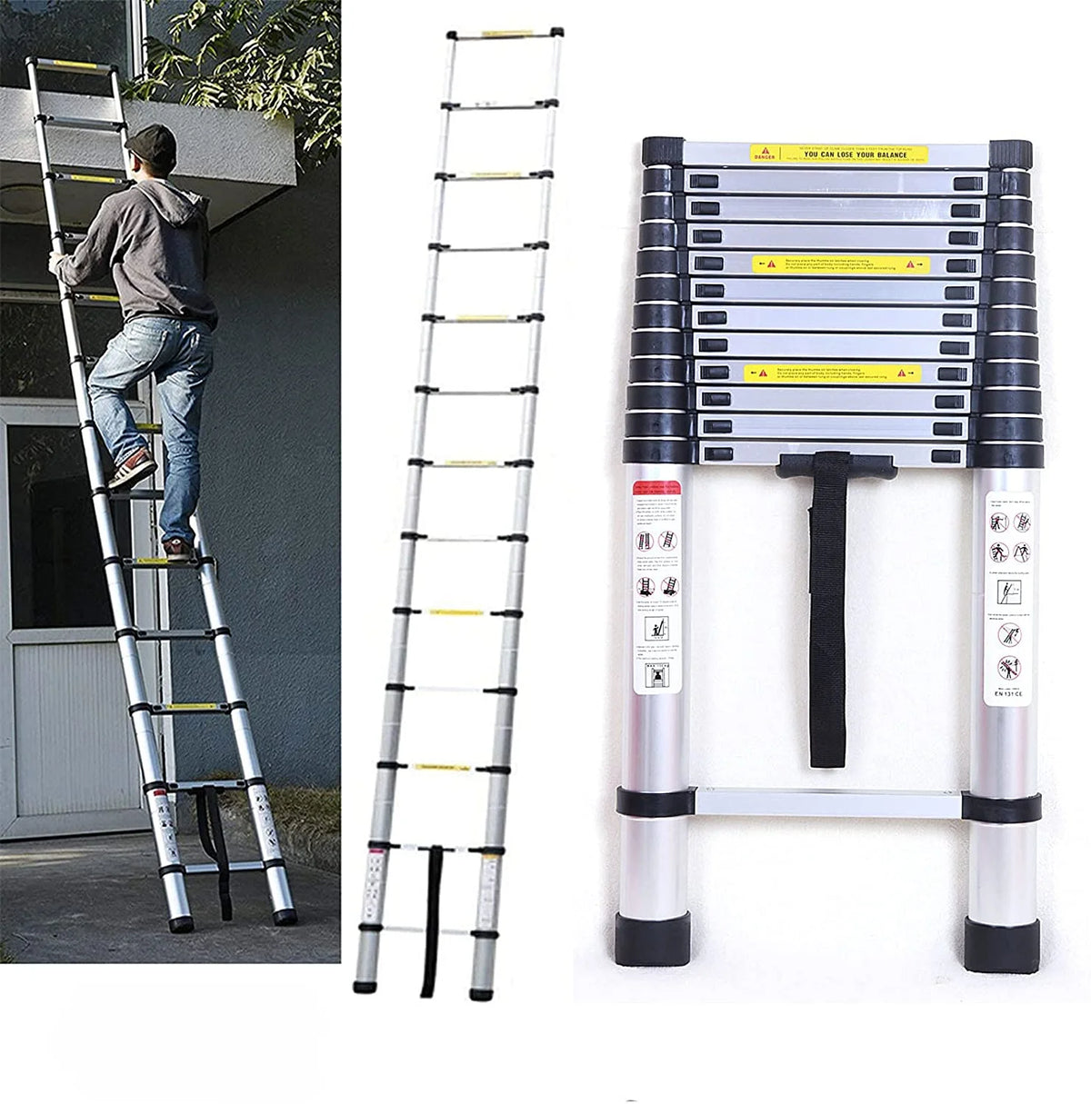 5M Heavy Duty Multi-Purpose Alu Telescopic Extendable Ladder Z67510