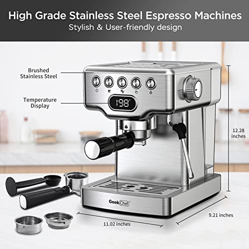 20 Bar Espresso Machine with Milk Frother Steam Wand, Stainless Steel G135983