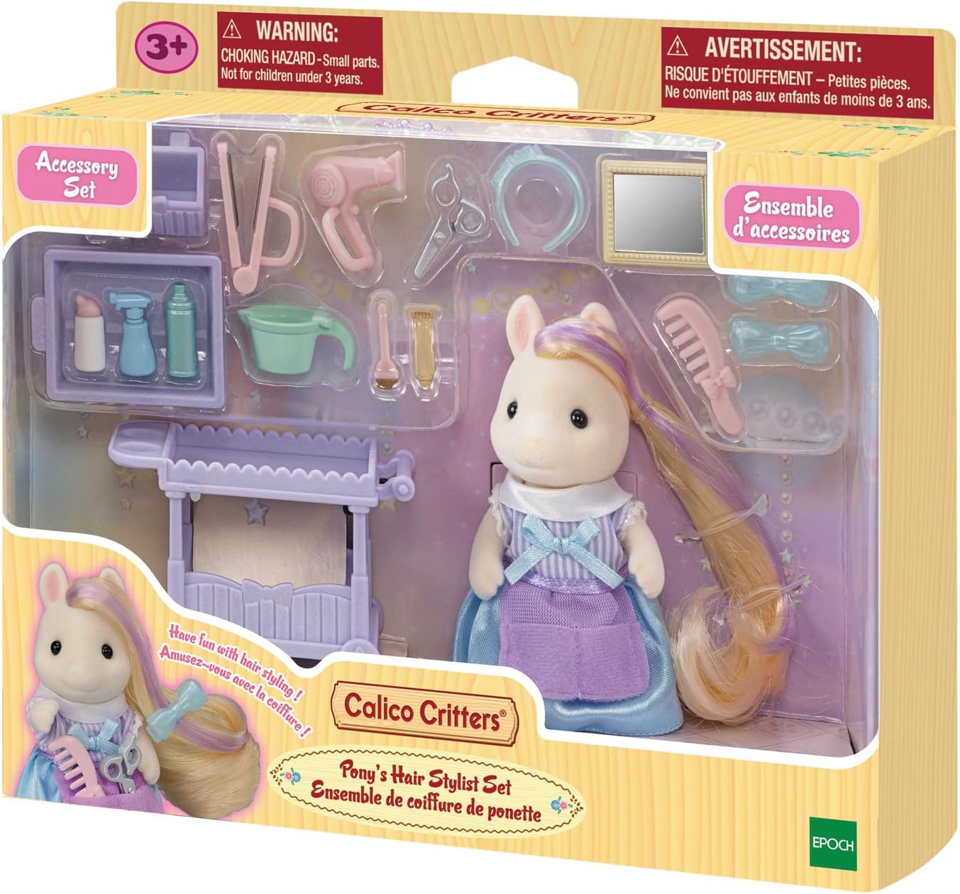 Pony's Hair Stylist Set Dollhouse Playset with Figure and Accessories Y48915