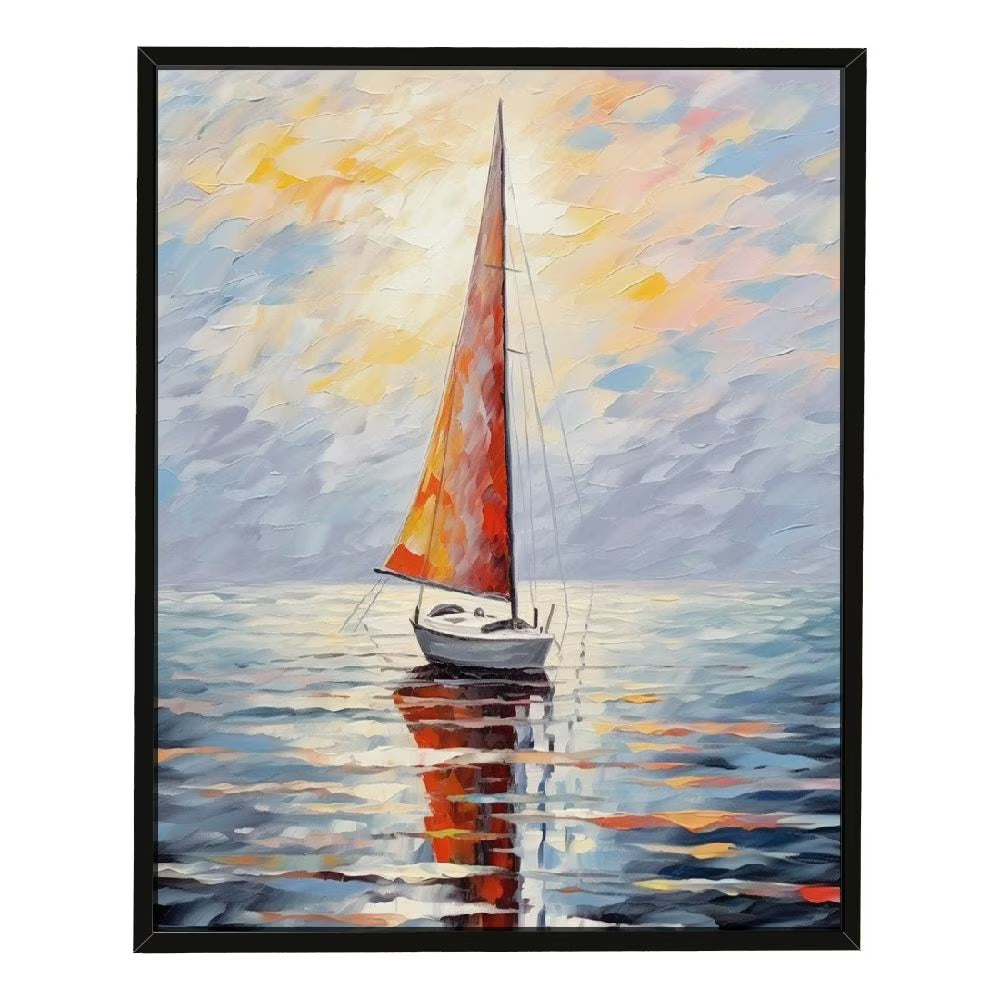 Sailing Boat On The Sea Acrylic Canvas Hanging Painting W646463
