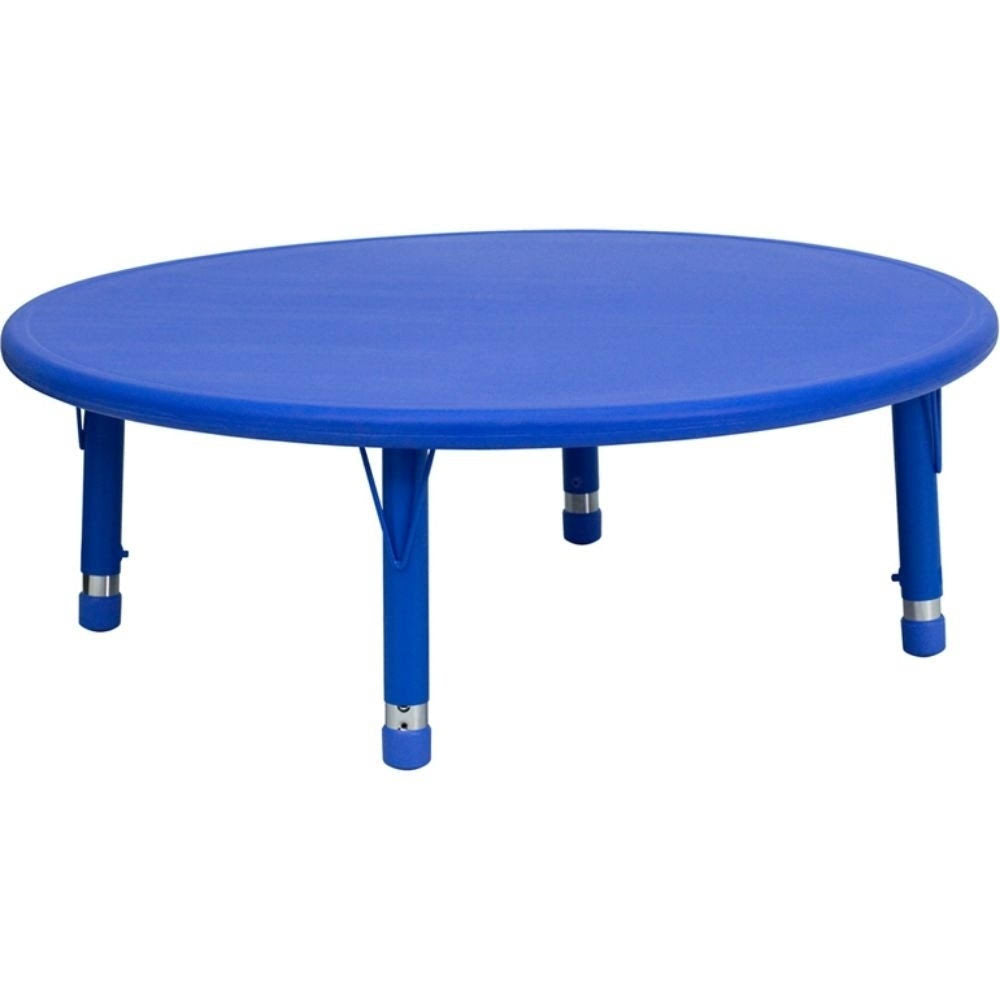 45'' Round Height Adjustable Blue Plastic Activity Table M1202