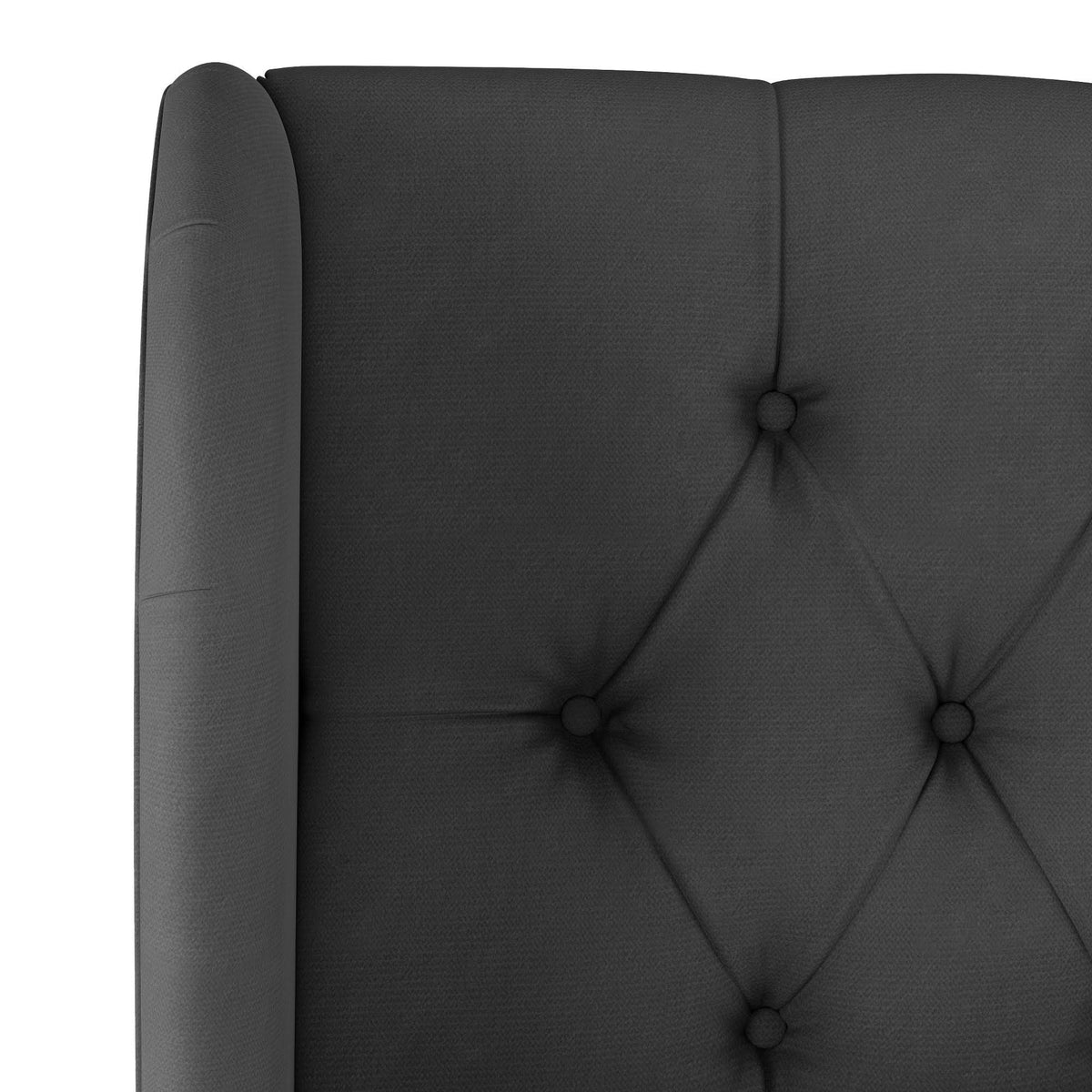 Tufted Wingback Headboard Dark Gray Velvet C4815