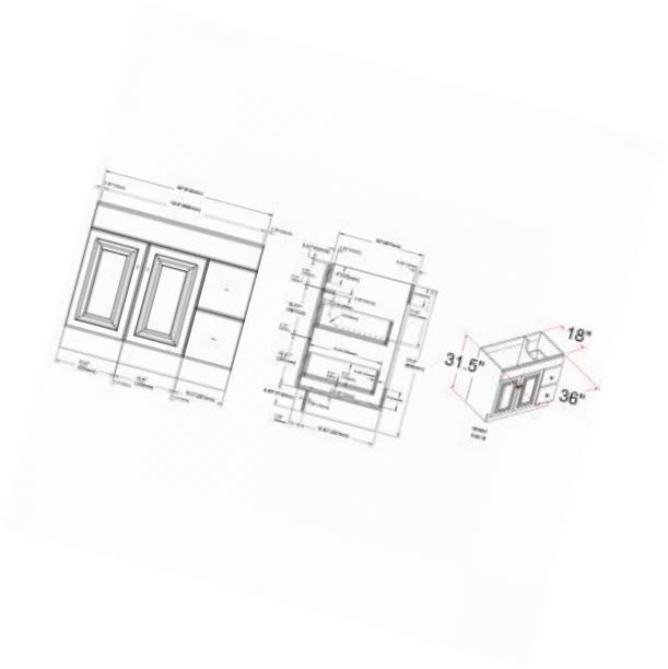 White 2-Door 2-Drawer Vanity Cabinet H589356
