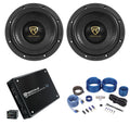 6.5" 1000 Watt Car Audio Subwoofers with Mono Amplifier and Amp Kit W2221