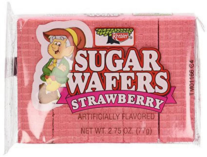 Sugar Wafers Strawberry 2.75-Ounce Packages (Pack of 12) U251