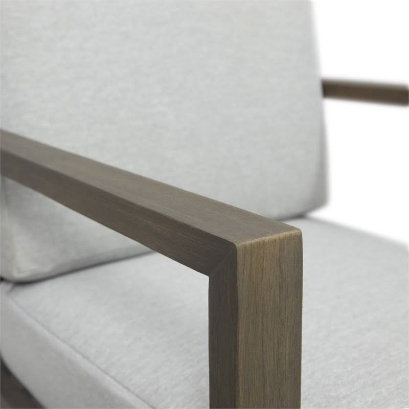 Acacia Wood Club Chair in Gray (Set of 2) E150