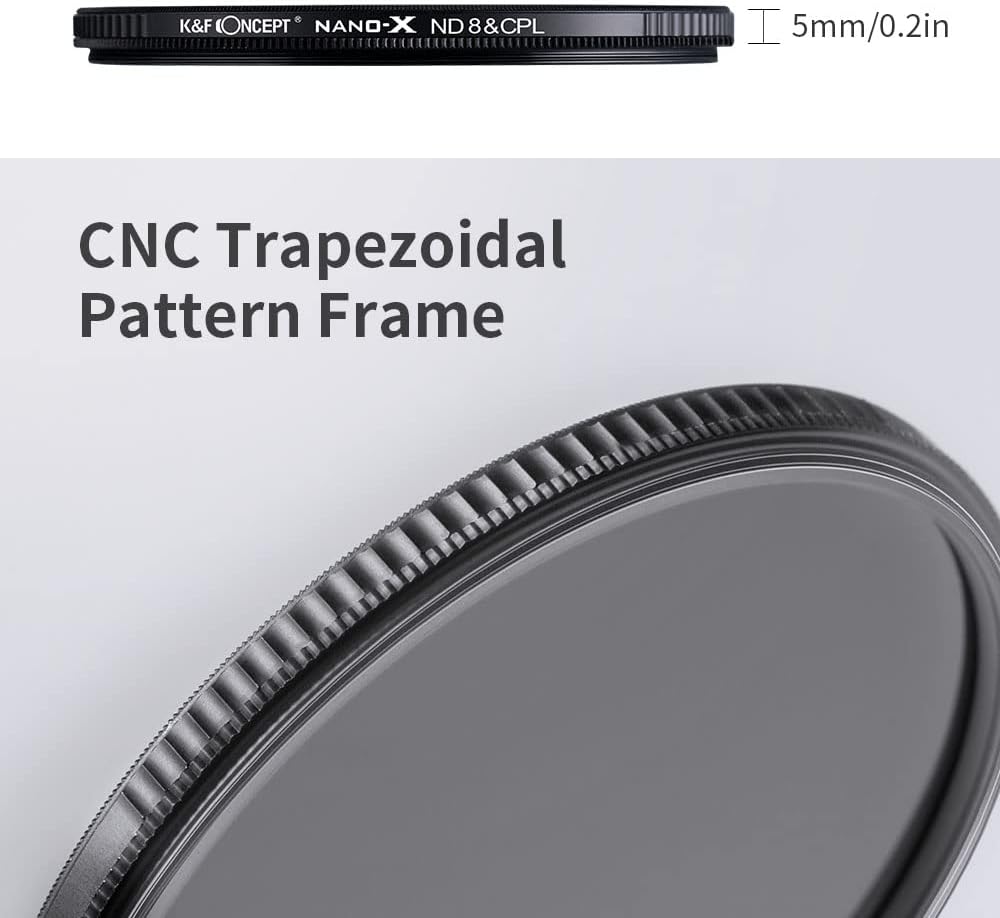 77mm ND8 Lens Filter and CPL Circular Polarizing Filter 2 in 1 with 28 Multi-Layer Coatings Pack of 2 K410632