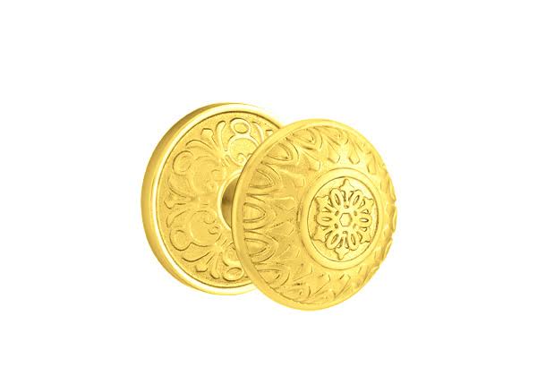 Polished Brass Privacy Knob with Rosette I4095