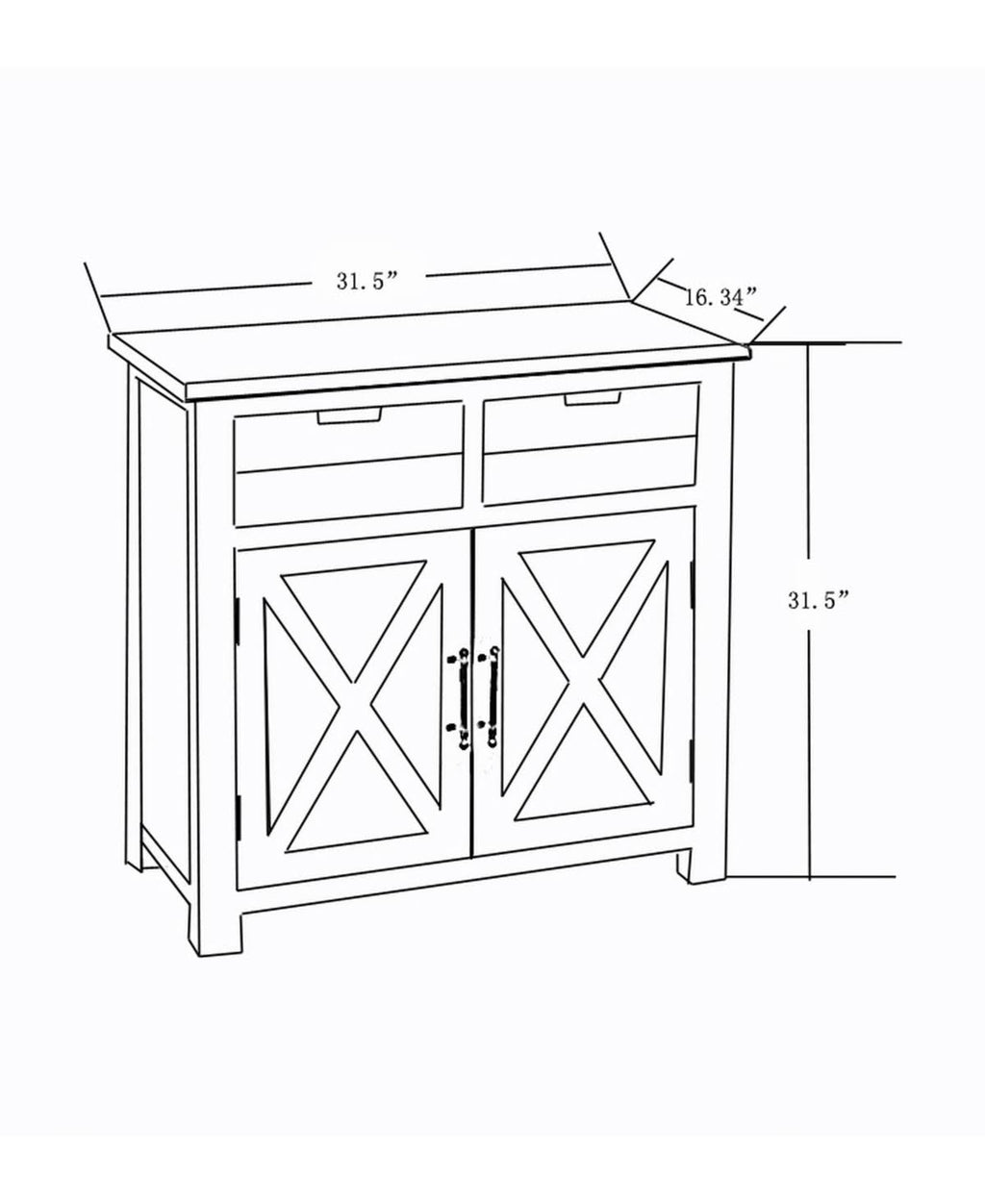 White Wood Console Cabinet O450