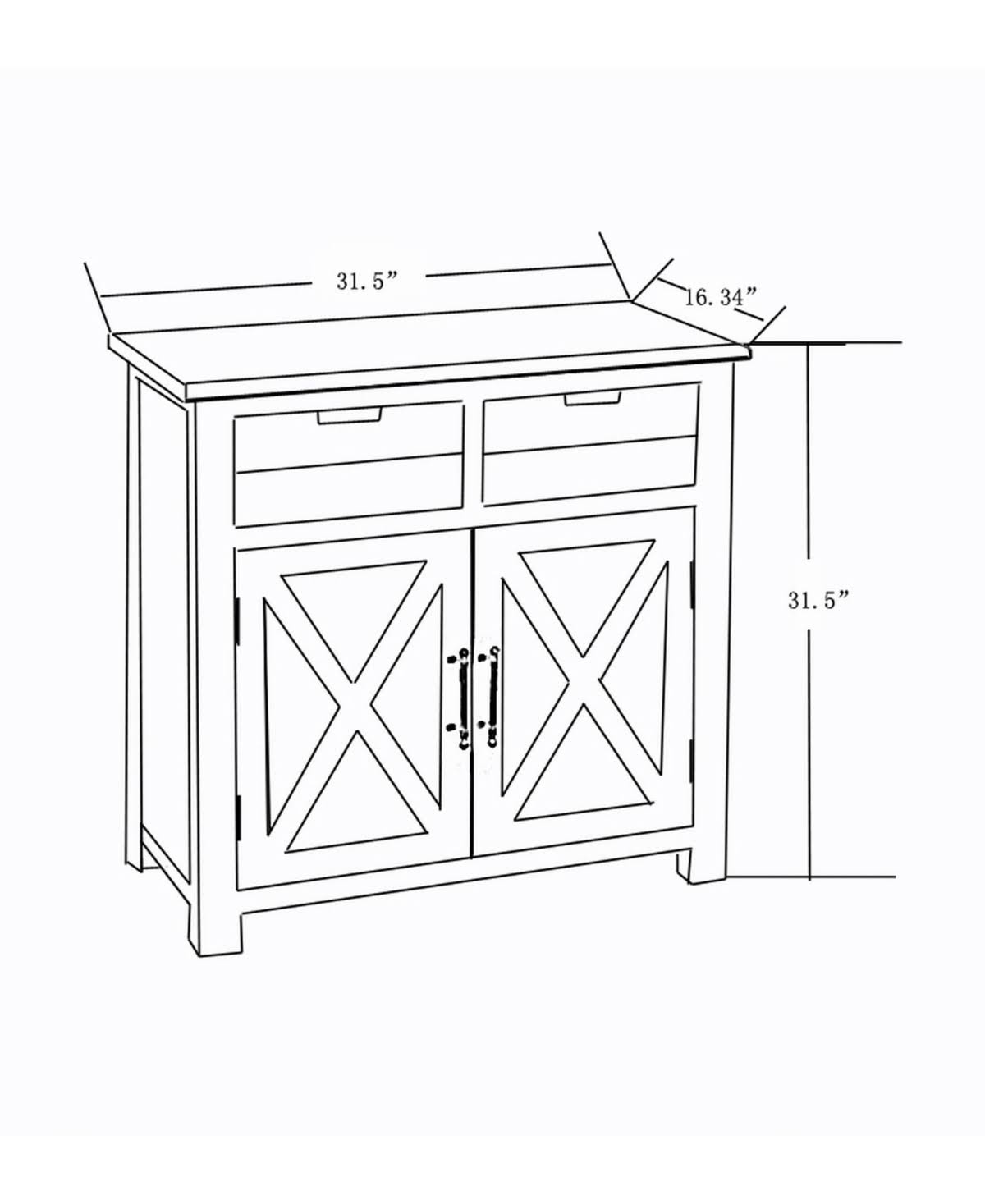 White Wood Console Cabinet O450