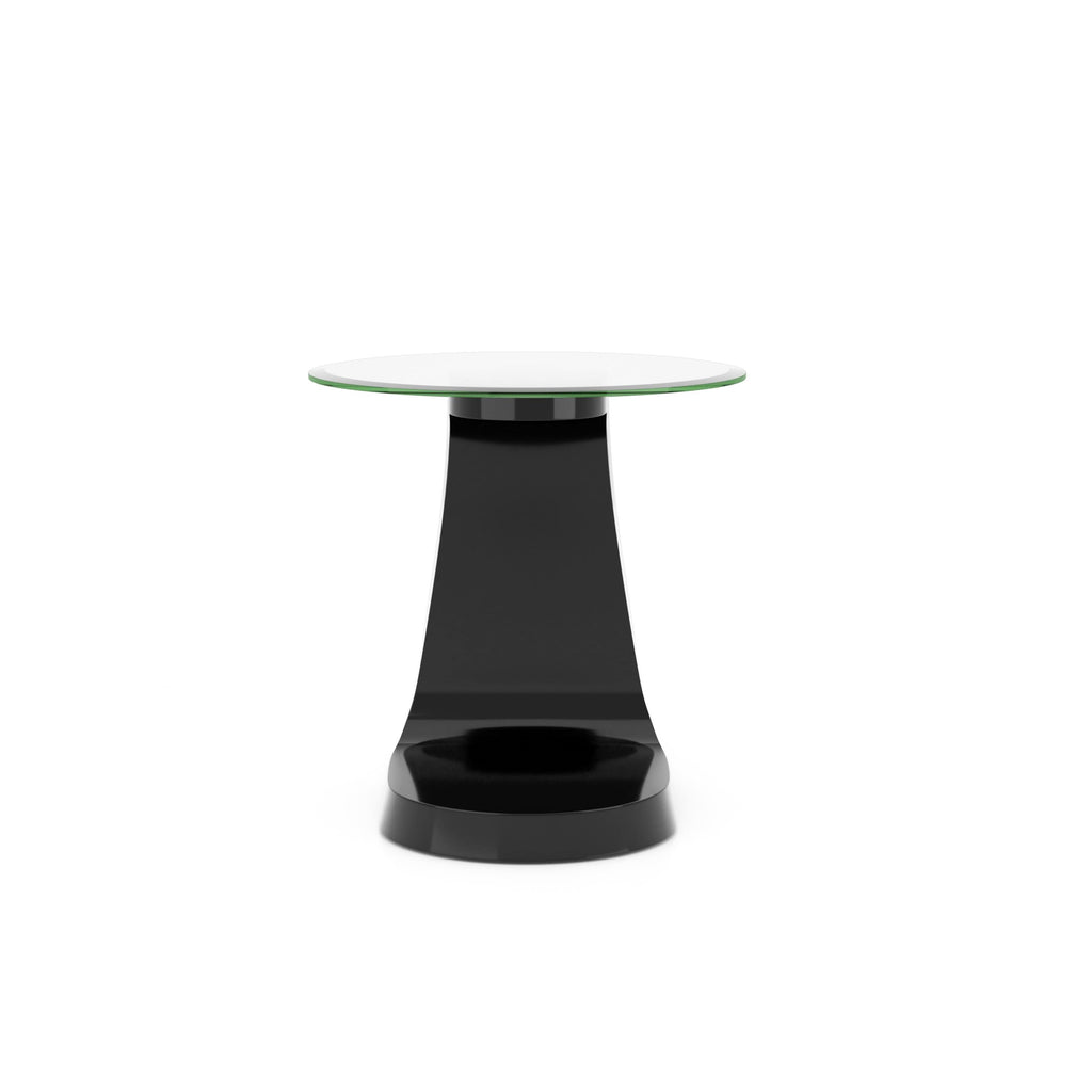 White High Gloss Glass Top End Table Z820645