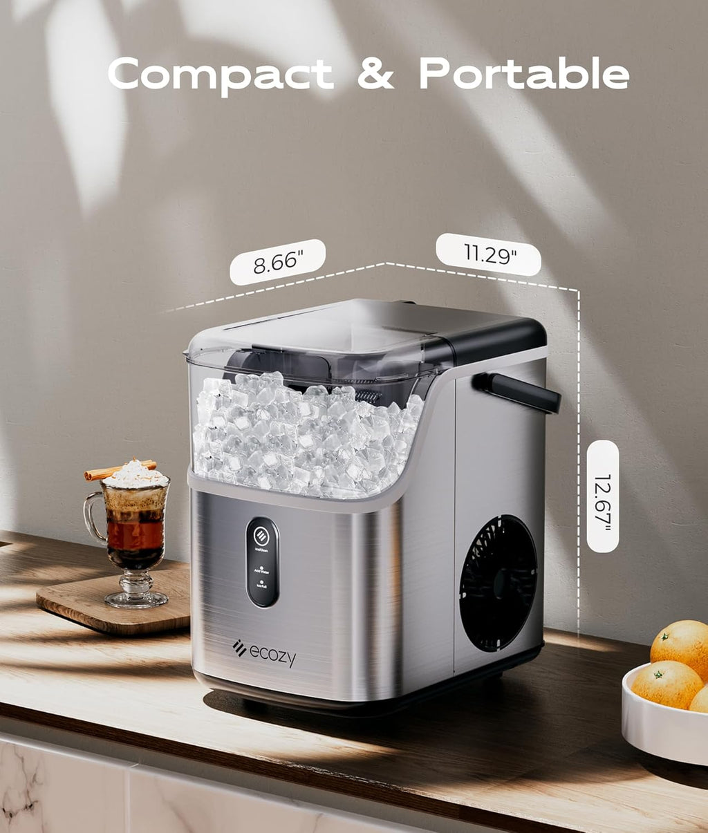 Stainless Steel Nugget Ice Maker, 33 lbs/24H N364060