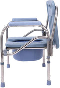 Portable Bedside Commode Chair, Non Slip Mobile Toilet, Adjustable Height Extra Wide with Bucket Splash Guard W18731