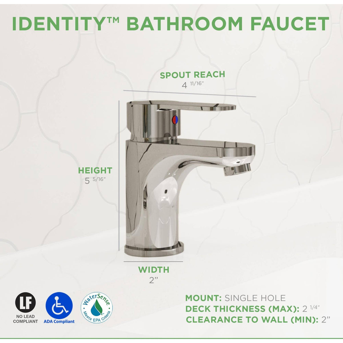 4 in. Centerset 2-Handle Bathroom Faucet in Satin Nickel A5432