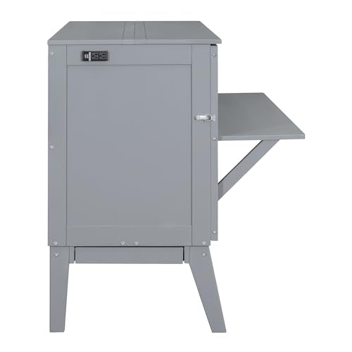 Gray Queen Size Wood Murphy Bed J8860