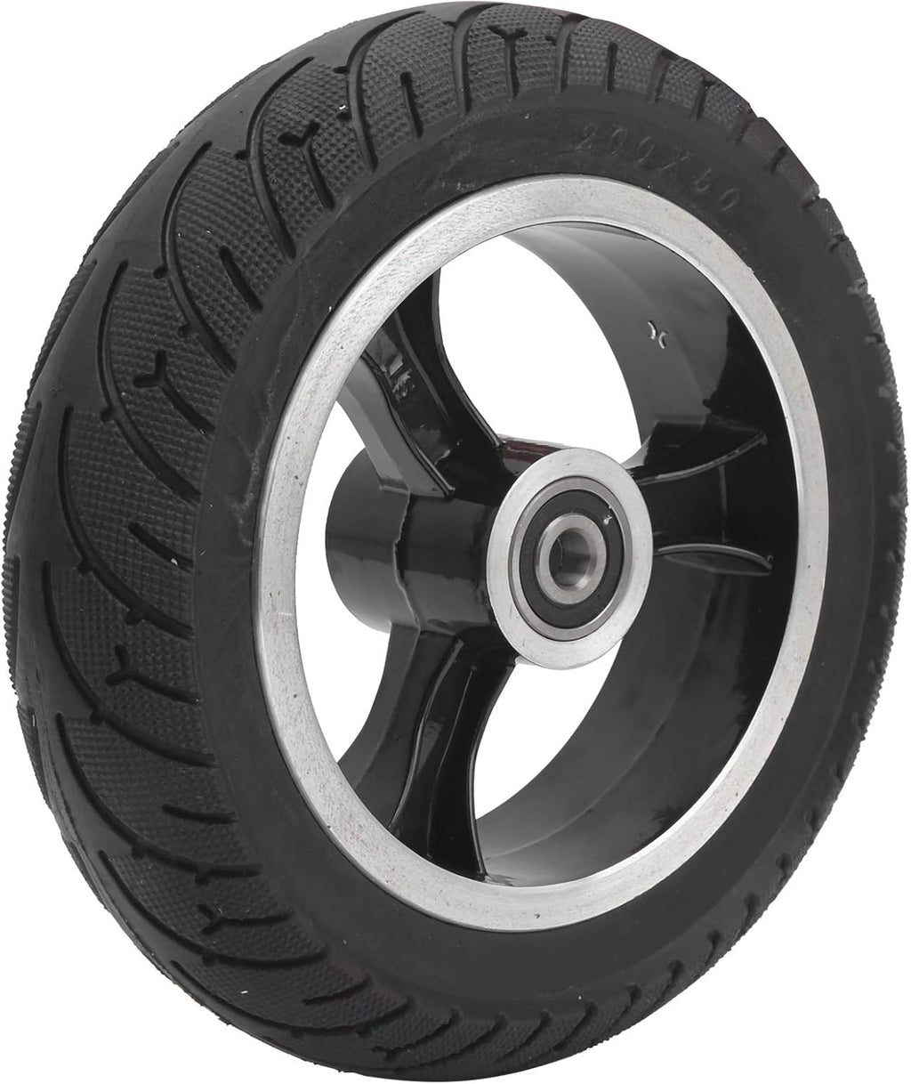 8in 200x50 Aluminium Alloy Front Solid Wheel Non-Pneumatic Tire with Hub, Pack of 2 O1758