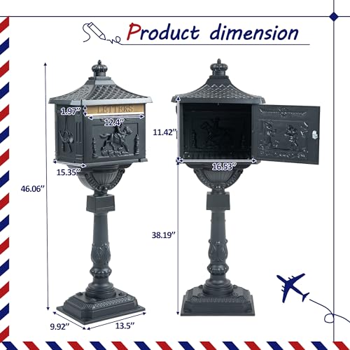 White Cast Aluminum Locking Parcel Mailbox C639149