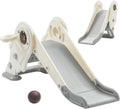 Toddler Slide Set, 2 in 1 Kids Slide with Climber and Basketball Hoop Z899