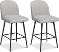 26 Inch Upholstered Bar Stools Set of 2 with Metal Legs Y538809
