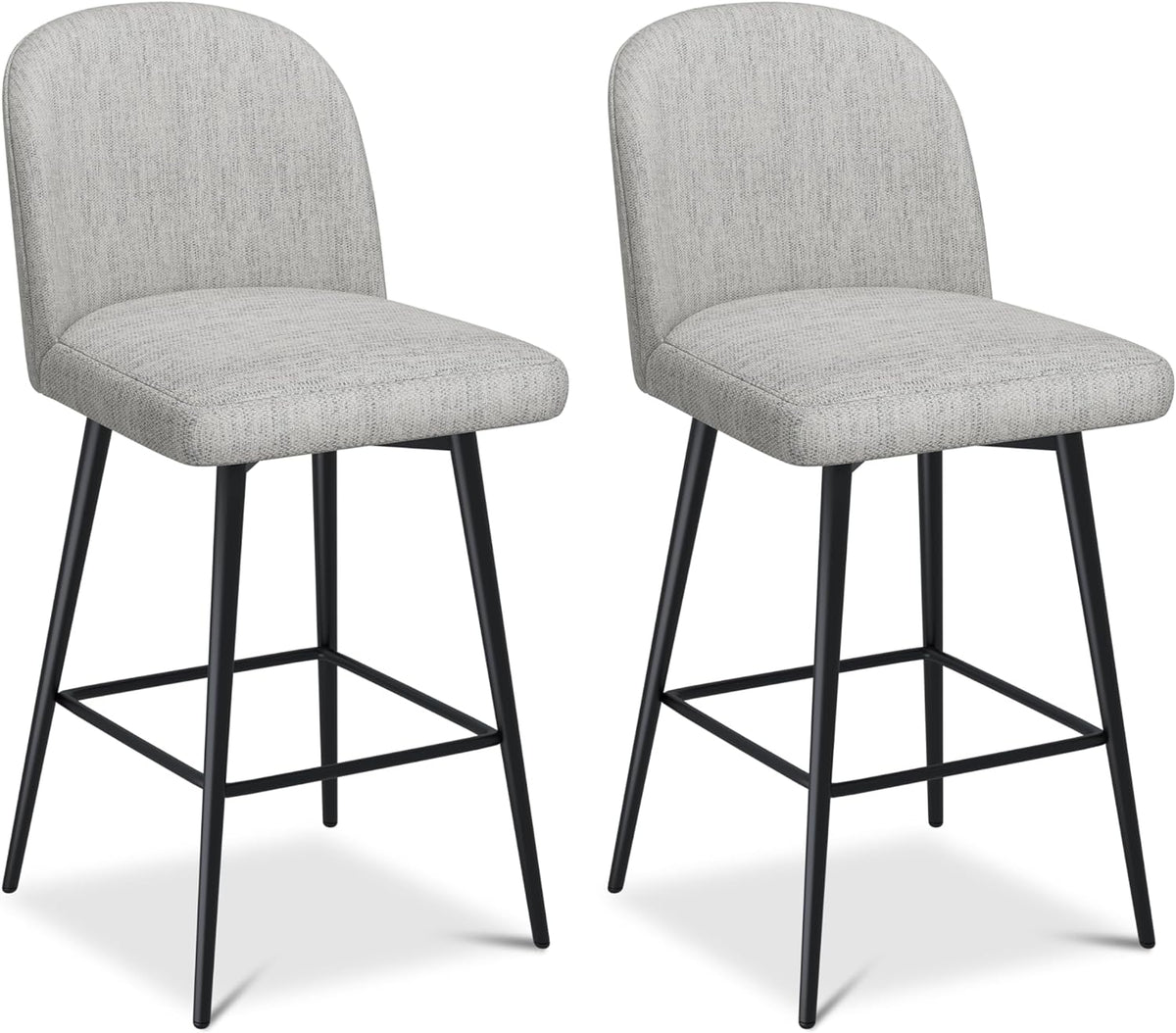26 Inch Upholstered Bar Stools Set of 2 with Metal Legs Y538809