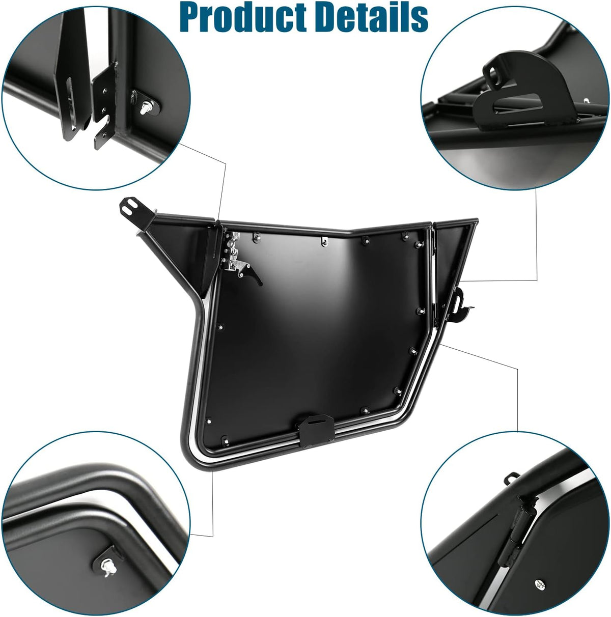 2 Pcs Metal Doors For Polaris RZR 800 S 800 RZR 570 XP 900, UTV Dual Stage Slam Latch 2 Door Models 1 Pair (Black) C7036