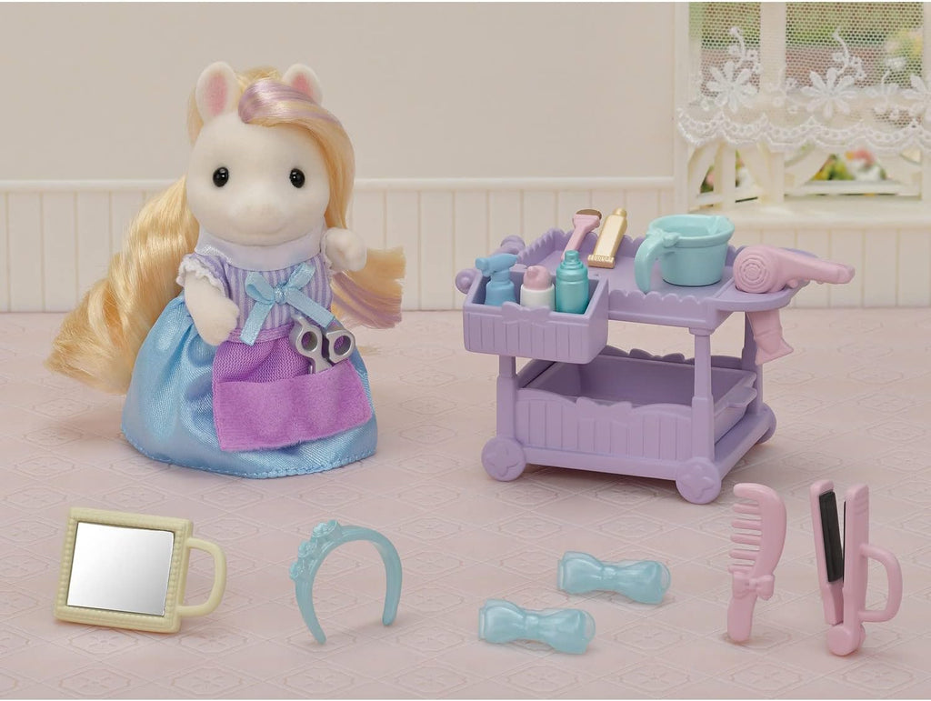 Pony's Hair Stylist Set Dollhouse Playset with Figure and Accessories Y48915