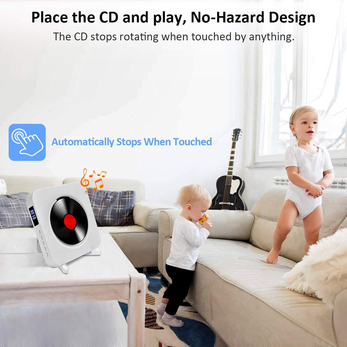 Wall Mounted CD Player with Bluetooth Speakers and FM Radio S379