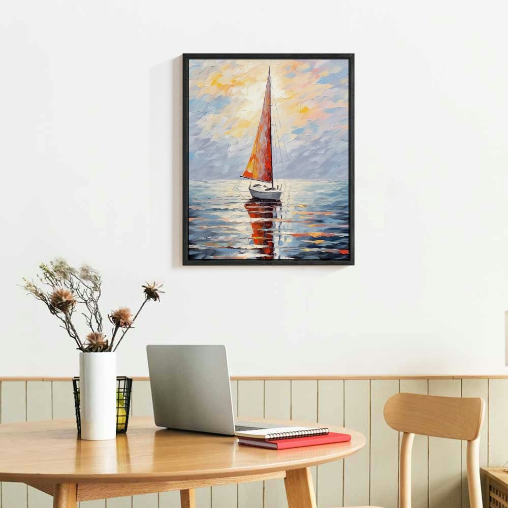Sailing Boat On The Sea Acrylic Canvas Hanging Painting W646463