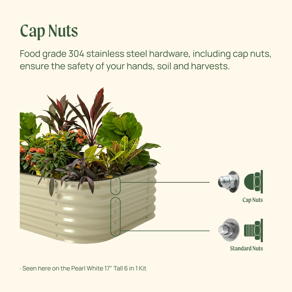 17" 10 in 1 Modular Metal Raised Gardening Bed Olive Green I15191