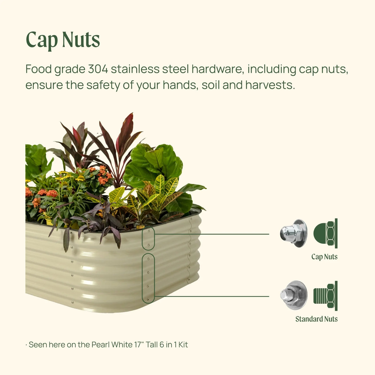 17" 10 in 1 Modular Metal Raised Gardening Bed Olive Green I15191