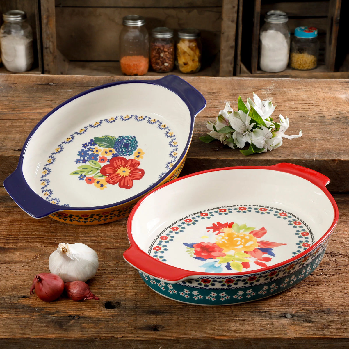 2-Piece Ceramic Oval Baking Dish Q3857