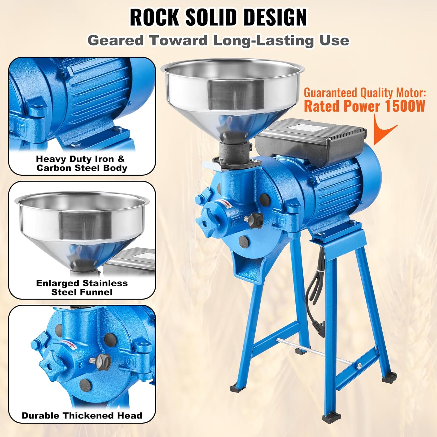 1500W 110V Electric Grain Mill Grinder F828104