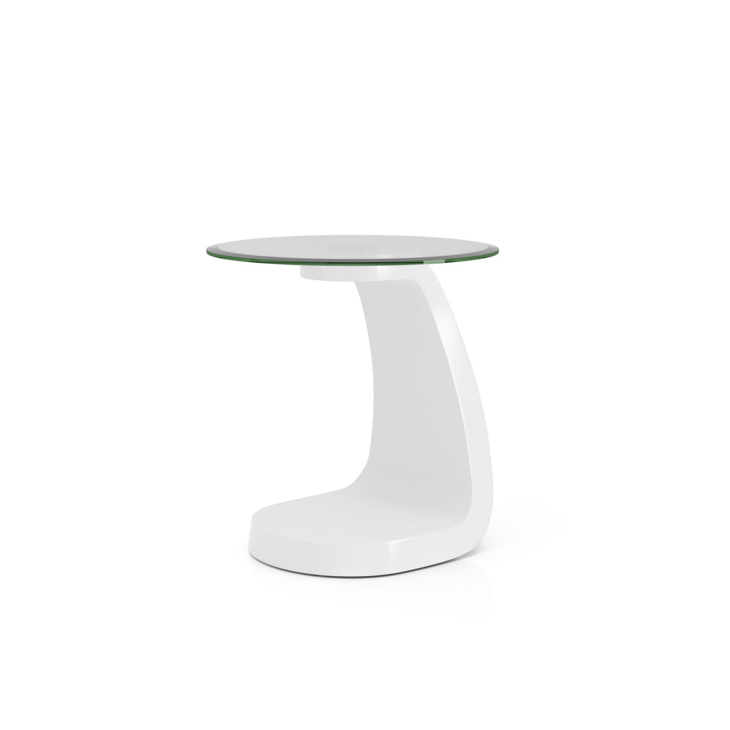 White High Gloss Glass Top End Table Z820645