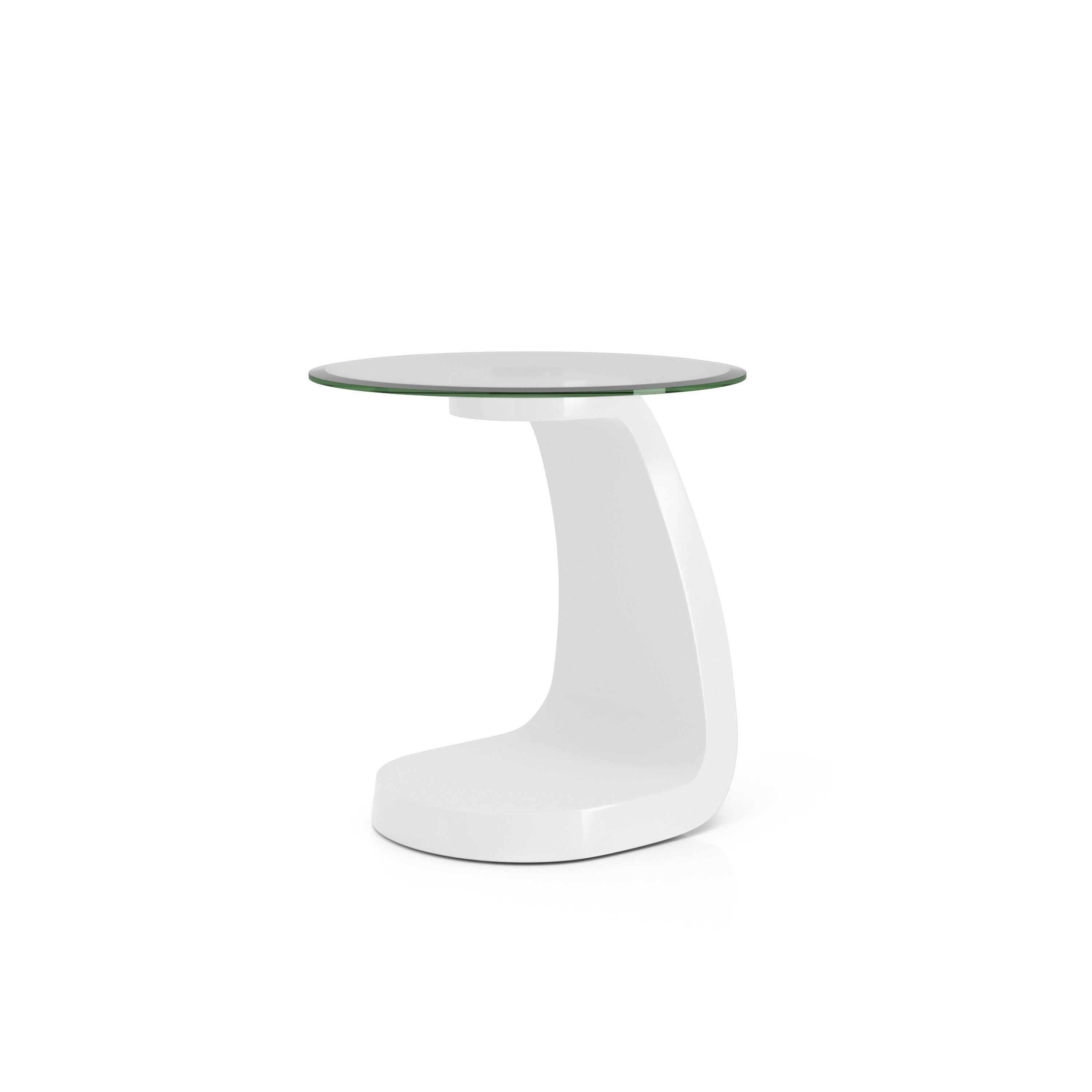 White High Gloss Glass Top End Table Z820645
