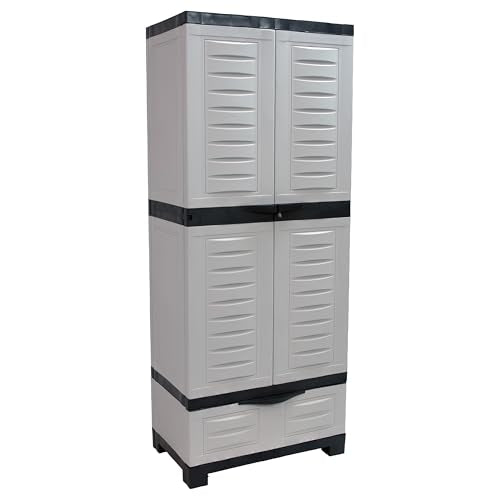 Lockable Storage Cabinet with 3 Adjustable Shelves - 57.5" H - Shadow L228