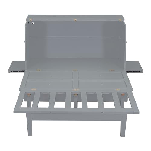 Gray Queen Size Wood Murphy Bed J8860