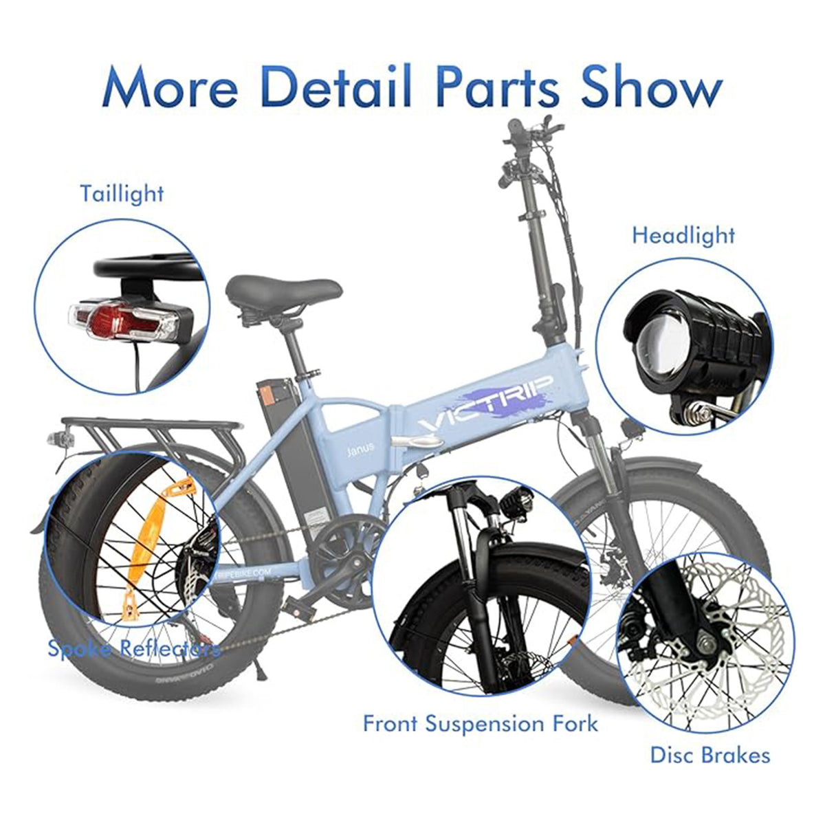 Electric Bike 20.8Ah Battery 500W 7 Speed 20 x 3.0 Fat Tire LCD Display C38019
