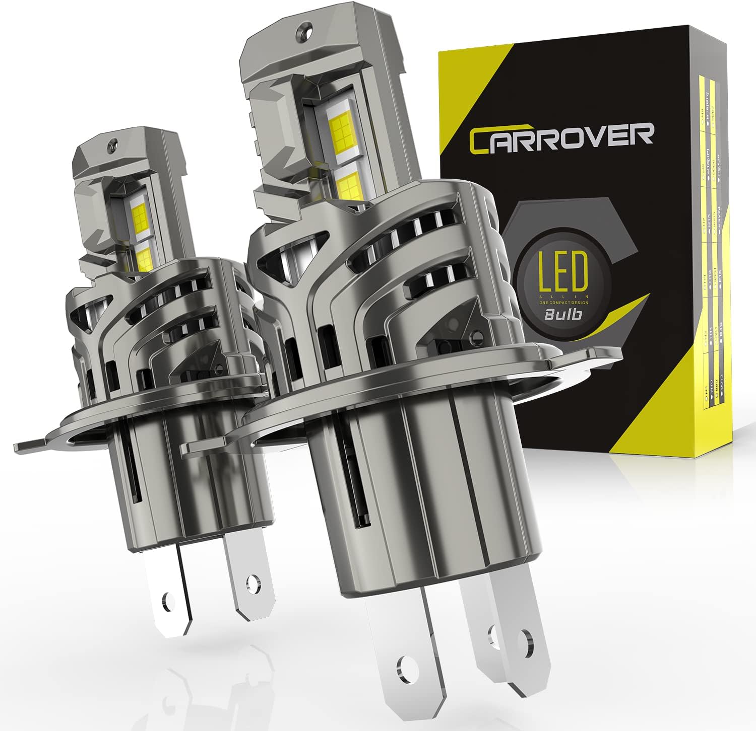 CAR ROVER 9012/HIR2 LED Headlight Bulbs, Direct Installation 600% Brighter 20000LM 6000K Cool White Conversion Kit Pack of 2 E48301