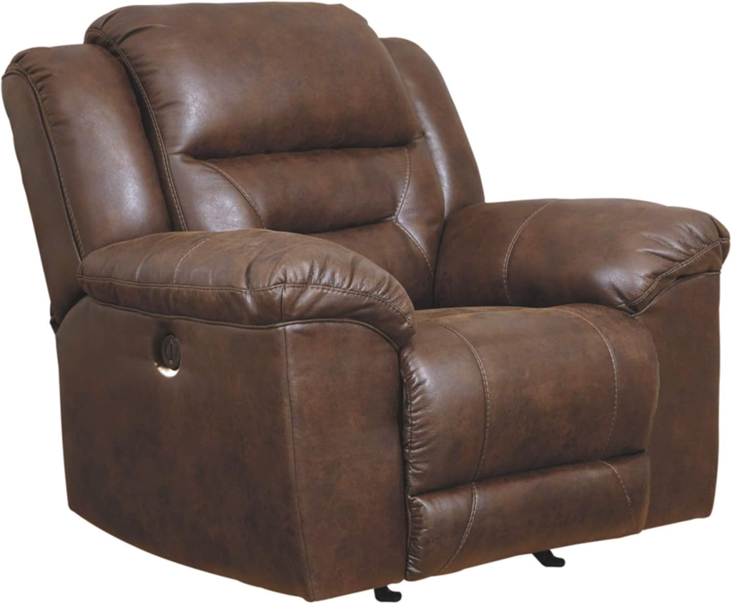 Faux Leather Power Rocker Recliner, Dark Brown H40140