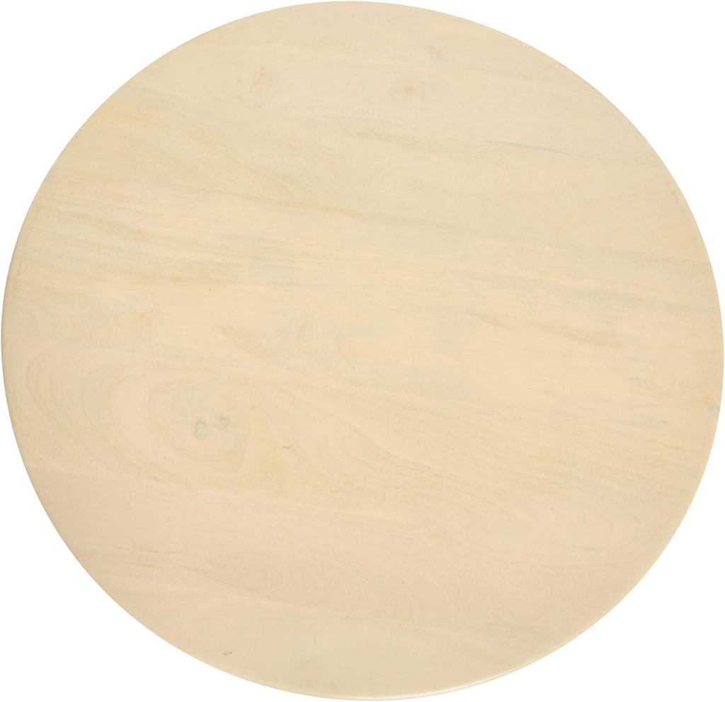 Natural Cane and Solid Mango Wood Round Coffee Table N8512
