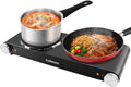 Double Burner Electric Cooktop, 1800W Stainless Steel Cast Iron L915