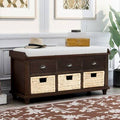 Espresso Cabinet Storage Bench F6628