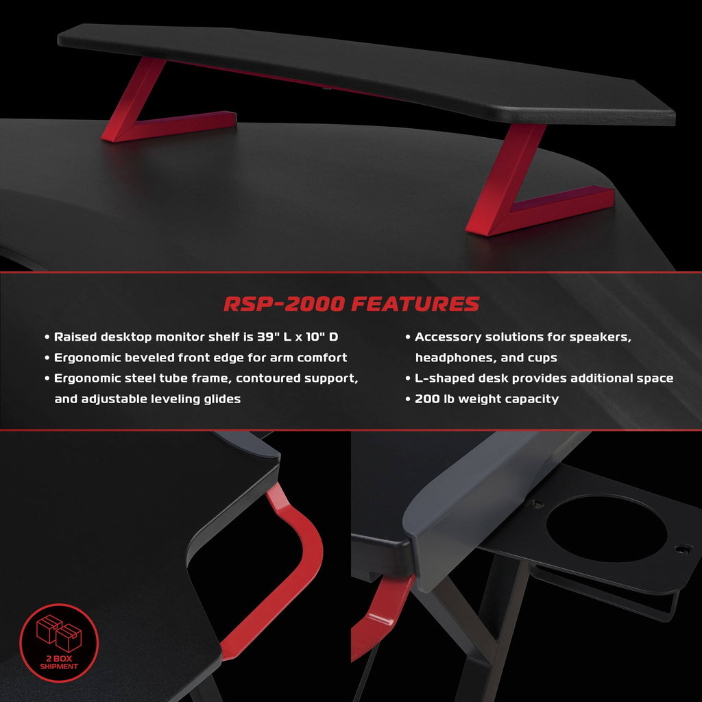 Grey L Shaped Gaming Desk Y503