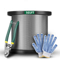 1/8" T316 Stainless Steel Cable with Cutter, 7x7 Strands Braided Steel Cable, Pack of 2 E998763