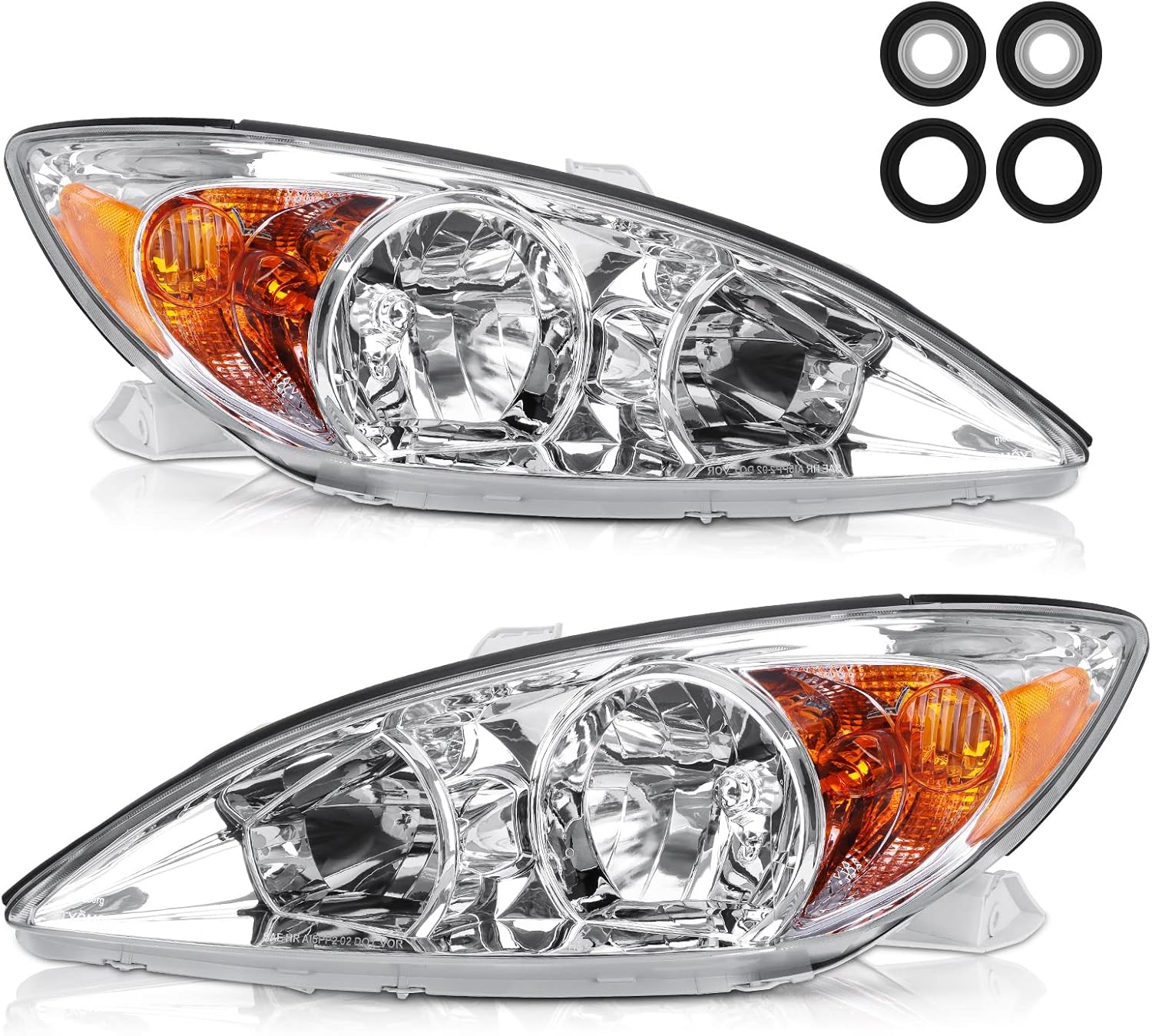 Chrome Housing Clear Lens Headlights Assembly D965178