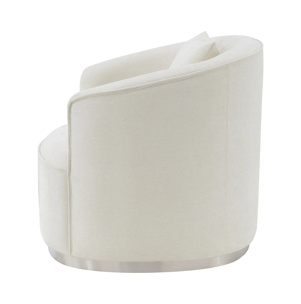 Beige Chenille Loveseat with 2 Pillows R20011